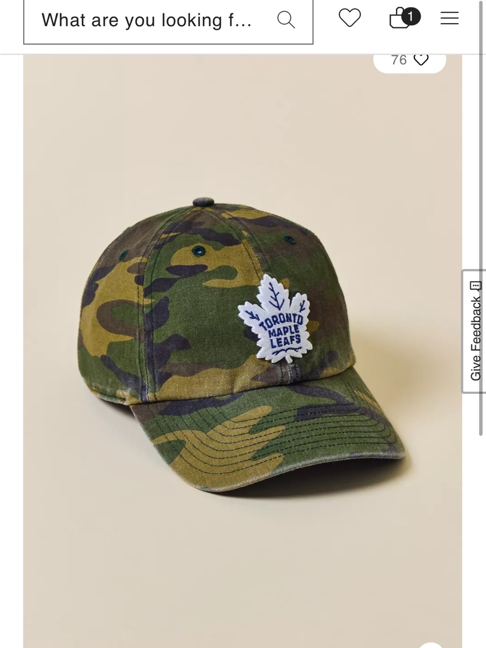 Urban Outfitters Green Camo Baseball Cap with White Logo Patch